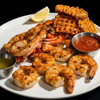 Grilled or broiled Lobster & Shrimp